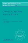 Groups St Andrews 1997 in Bath: Volume 1 cover