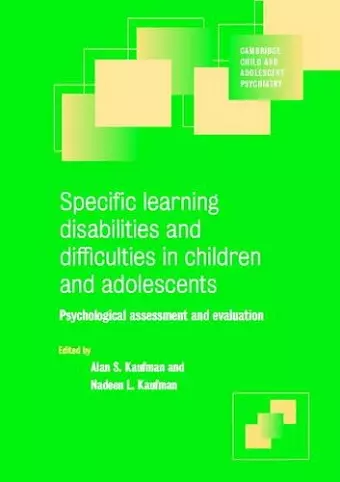 Specific Learning Disabilities and Difficulties in Children and Adolescents cover