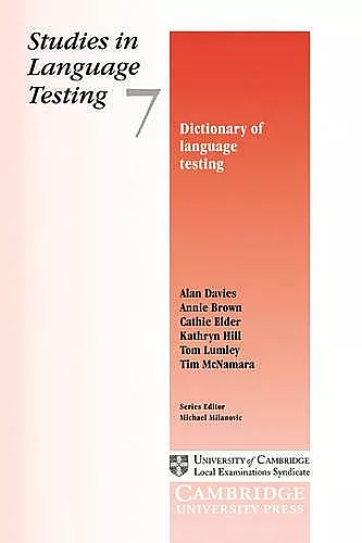 Dictionary of Language Testing cover