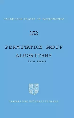 Permutation Group Algorithms cover