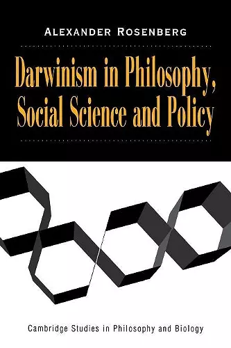 Darwinism in Philosophy, Social Science and Policy cover