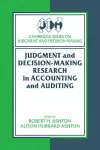 Judgment and Decision-Making Research in Accounting and Auditing cover