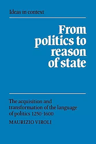From Politics to Reason of State cover
