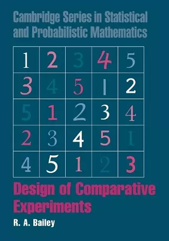 Design of Comparative Experiments cover