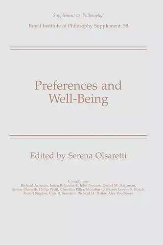 Preferences and Well-Being cover