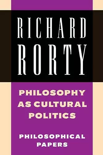 Philosophy as Cultural Politics cover