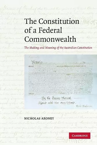 The Constitution of a Federal Commonwealth cover