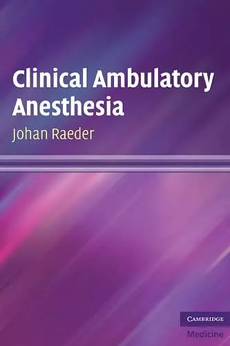 Clinical Ambulatory Anesthesia cover