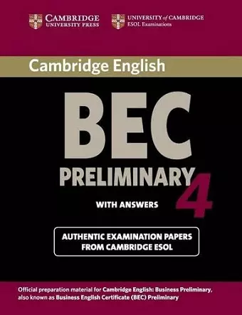 Cambridge BEC 4 Preliminary Student's Book with answers cover