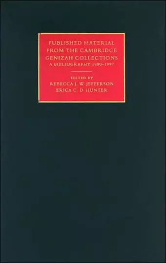 Published Material from the Cambridge Genizah Collection: Volume 2 cover