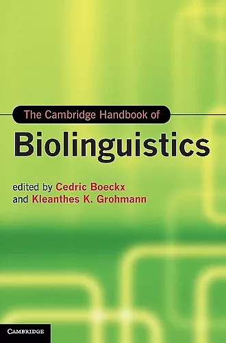 The Cambridge Handbook of Biolinguistics cover