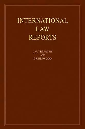 International Law Reports: Volume 137 cover