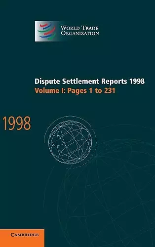 Dispute Settlement Reports 1998: Volume 1, Pages 1-231 cover