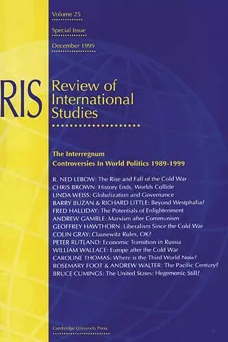 The Interregnum: Controversies in World Politics 1989–1999 cover