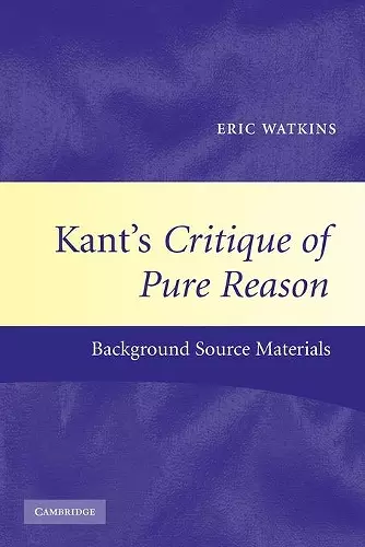 Kant's Critique of Pure Reason cover