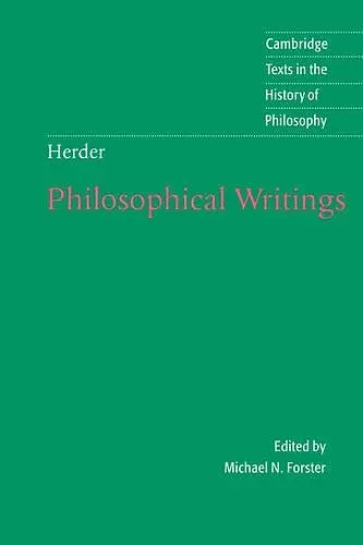 Herder: Philosophical Writings cover