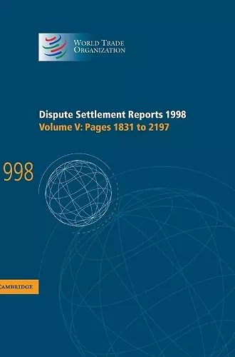 Dispute Settlement Reports 1998: Volume 5, Pages 1831-2197 cover