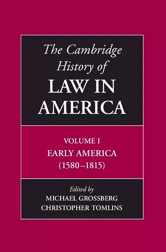 The Cambridge History of Law in America cover