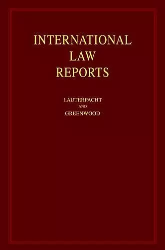 International Law Reports cover