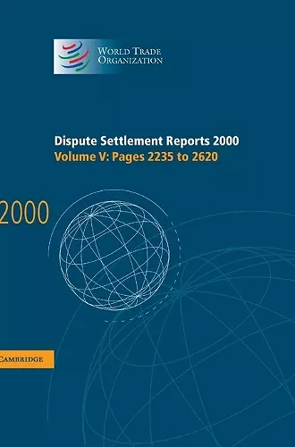 Dispute Settlement Reports 2000: Volume 5, Pages 2235-2620 cover