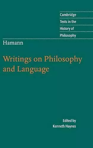 Hamann: Writings on Philosophy and Language cover