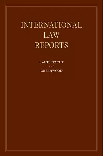 International Law Reports: Volume 125 cover