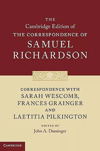 Correspondence with Sarah Wescomb, Frances Grainger and Laetitia Pilkington cover