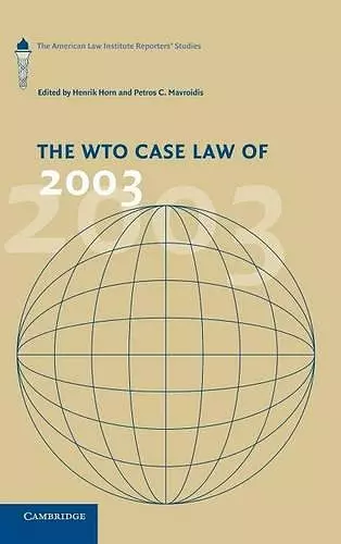 The WTO Case Law of 2003 cover