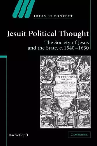 Jesuit Political Thought cover