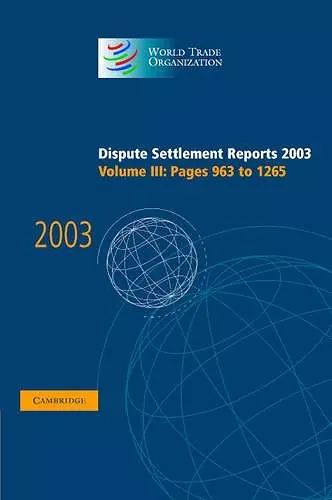 Dispute Settlement Reports 2003 cover