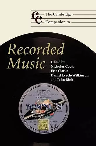 The Cambridge Companion to Recorded Music cover