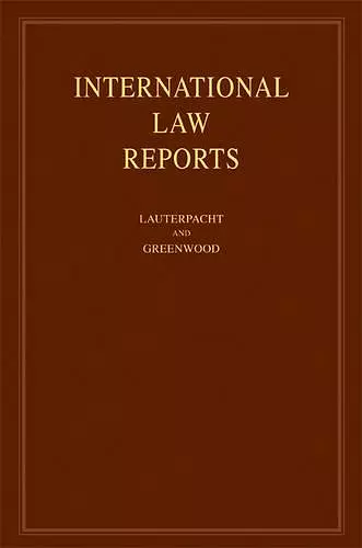 International Law Reports: Volume 134 cover