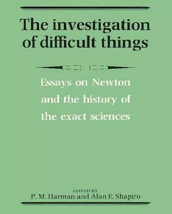 The Investigation of Difficult Things cover