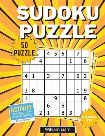 Intermediate level sudoku puzzle for adults 50 pages of brain games for adults cover