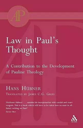 Law in Paul's Thought cover