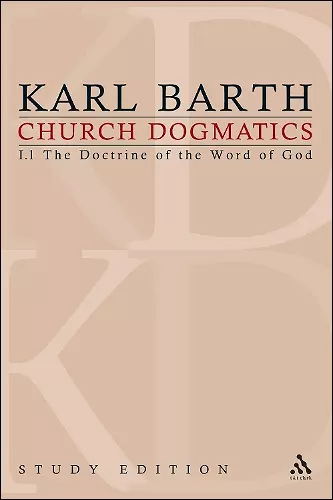 Church Dogmatics Study Edition 1 cover