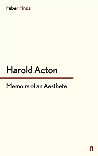 Memoirs of an Aesthete cover