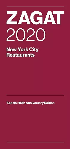 Zagat 2020 New York City Restaurants cover