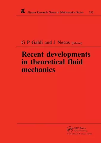 Recent Developments in Theoretical Fluid Mechanics cover