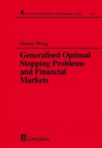 Generalized Optimal Stopping Problems and Financial Markets cover