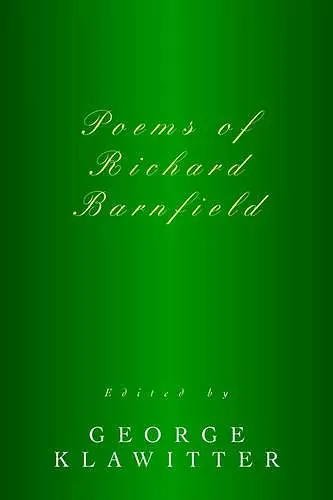 Poems of Richard Barnfield cover