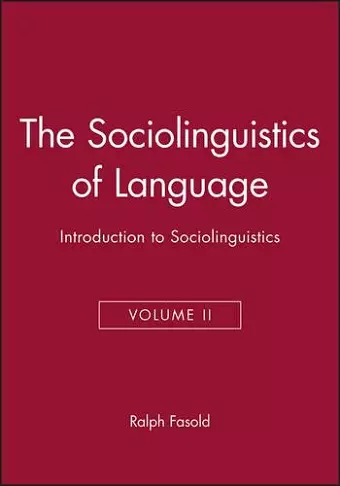 The Sociolinguistics of Language cover