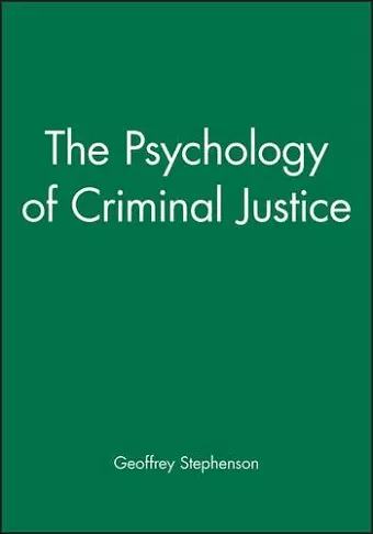 The Psychology of Criminal Justice cover