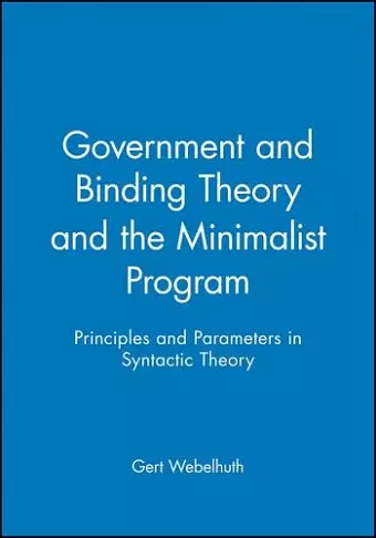 Government and Binding Theory and the Minimalist Program cover