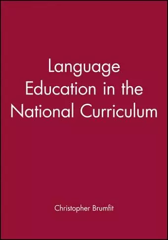 Language Education in the National Curriculum cover