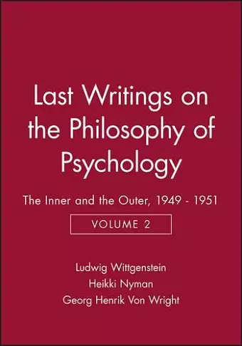 Last Writings on the Philosophy of Psychology cover