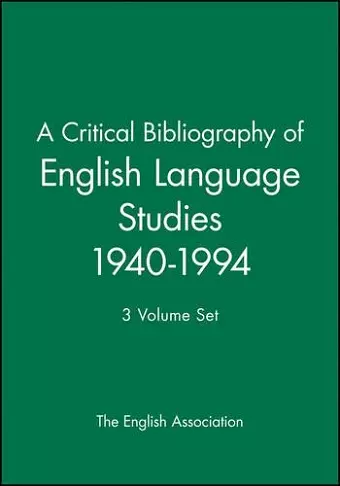 A Critical Bibliography of English Language Studies 1940-1994 cover