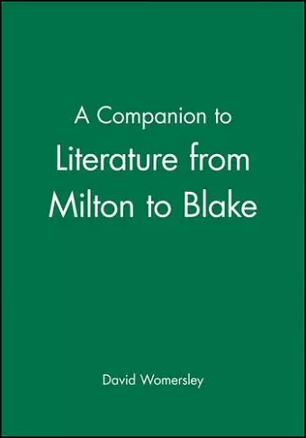 A Companion to Literature from Milton to Blake cover