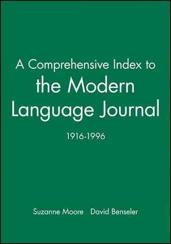 A Comprehensive Index to the Modern Language Journal cover