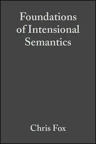 Foundations of Intensional Semantics cover